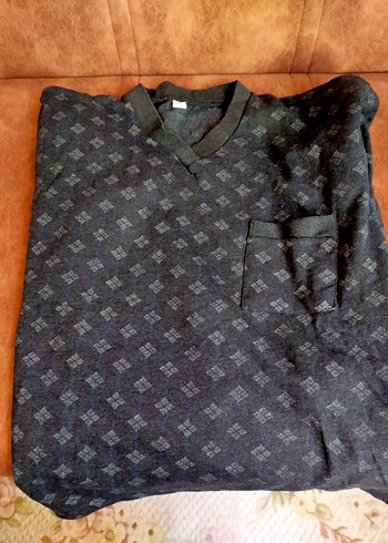 Erkek Kısa Kollu V Yakalı Desenli Pijama Takımı - Görsel 3