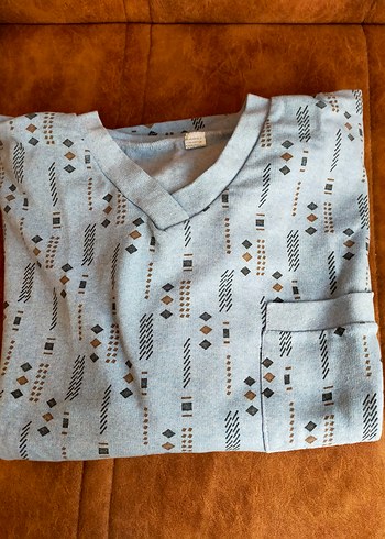 Erkek Kısa Kollu V Yakalı Desenli Pijama Takımı - Görsel 10