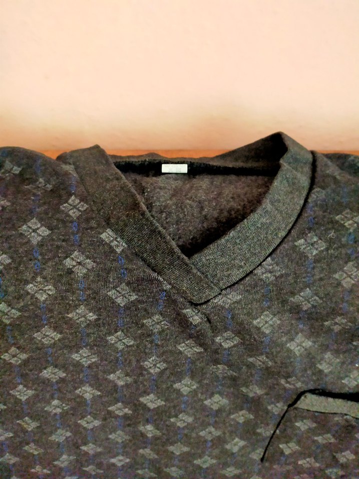 Erkek Kısa Kollu V Yakalı Desenli Pijama Takımı - Görsel 4