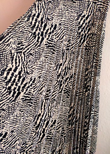 Zebra Desenli Uzun Piliseli Kadın Etek - Görsel 2