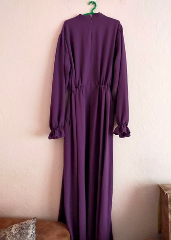 Mor Uzun Kollu Salaş Elbise - Görsel 3