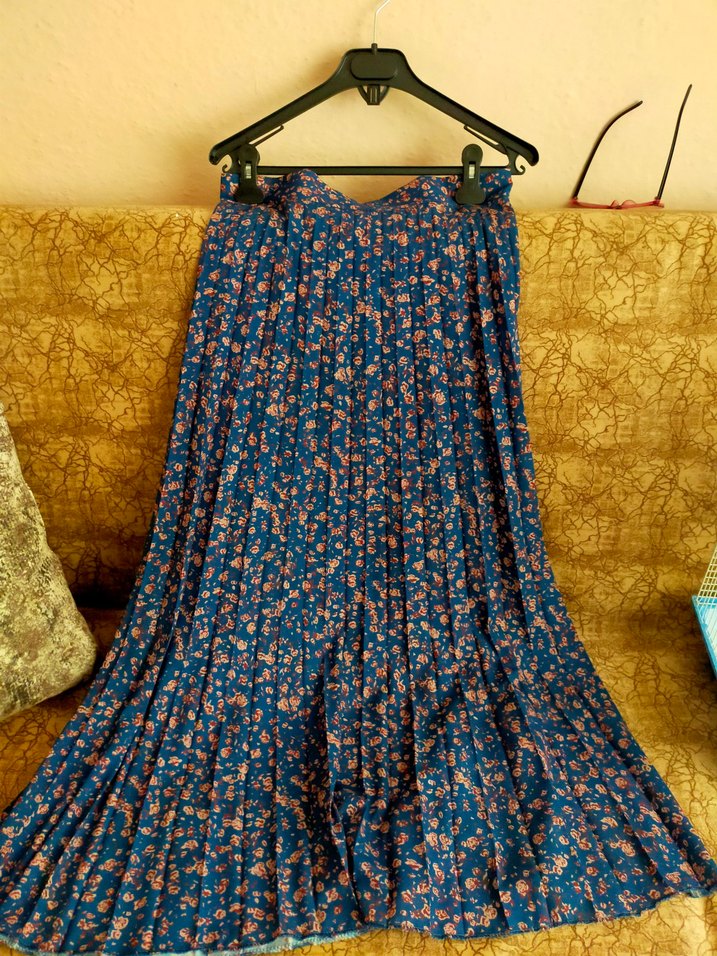 Bohem Stil Pileli Uzun Kadın Etek - Görsel 4