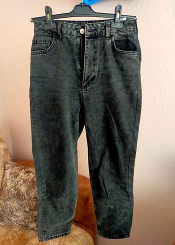 Siyah i Kadın Denim Midi Jean Pantolon