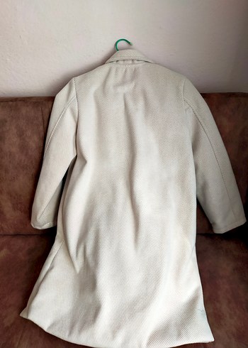 Bej Düğmeli Midi Kadın Kaban - Görsel 5