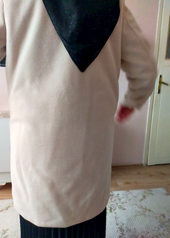 Bej Düğmeli Midi Kadın Kaban - Görsel 8