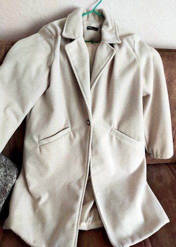 Bej Düğmeli Midi Kadın Kaban - Görsel 2