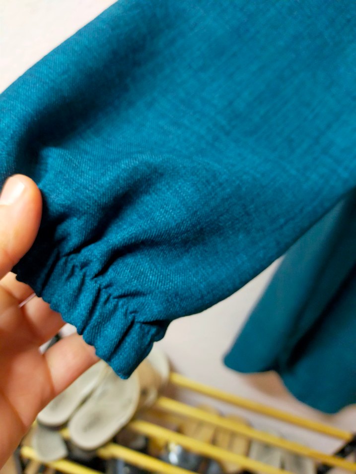 Koyu Turkuaz Keten Midi Kadın Tunik - Görsel 2