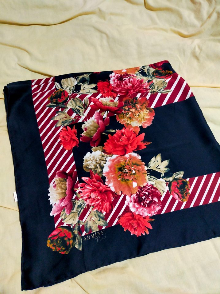 Çiçek Desenli Çok Renkli Kadın Fular - Görsel 4