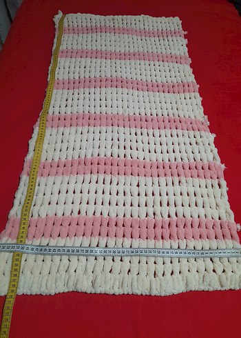 PEMBE VE KREM ÇOCUK ÖRGÜ BATTANİYE VEYA ŞAL - Görsel 5