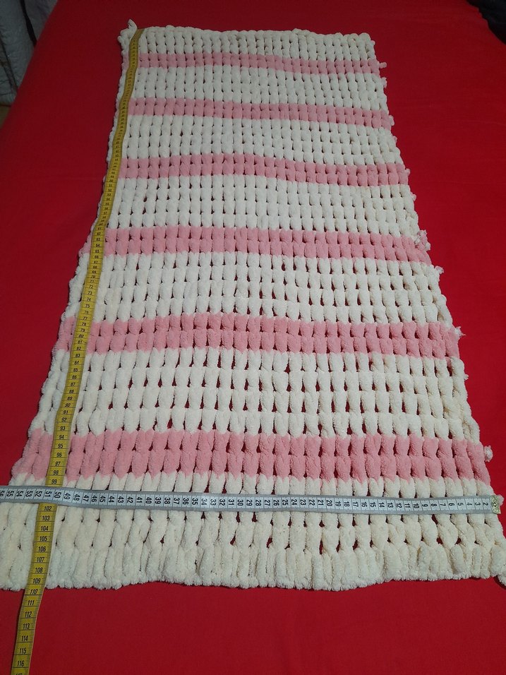 PEMBE VE KREM ÇOCUK ÖRGÜ BATTANİYE VEYA ŞAL - Görsel 5