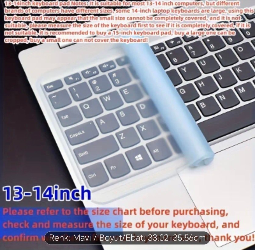 MAVİ, 2 Boyutlu Klavye Koruyucu - Görsel 2