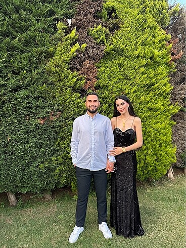Diğer Siyah pul payet abiye elbise