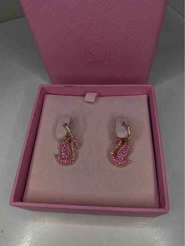 swarovski Swarovski Pembe Kuğu Küpe