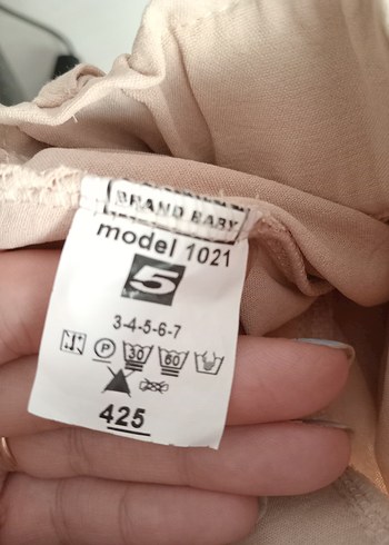 5 Yaş Beden ten rengi Renk Kız Çocuk Bej Bol Kesim Keten Pantolon