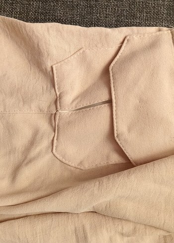 5 Yaş Beden Kız Çocuk Bej Bol Kesim Keten Pantolon