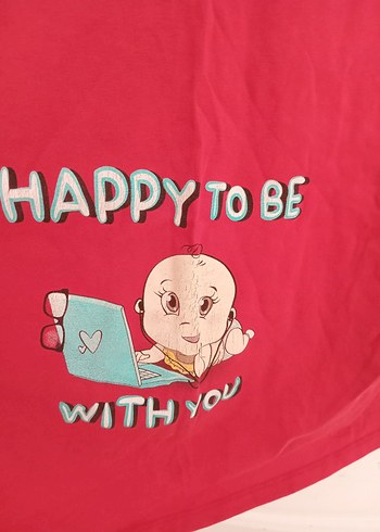 l Beden Kısa Kollu Kırmızı Hamile Bluzu