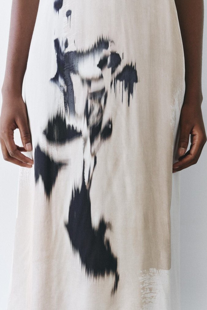 Saten zara elbise - Görsel 4