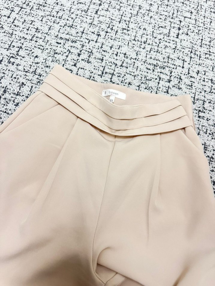 Bej Kadın Uzun Kumaş Pantolon - Görsel 4