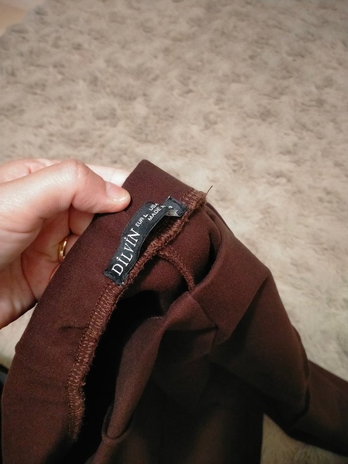 Kadın Kahverengi Rahat Kesim Midi Pantolon - Görsel 5