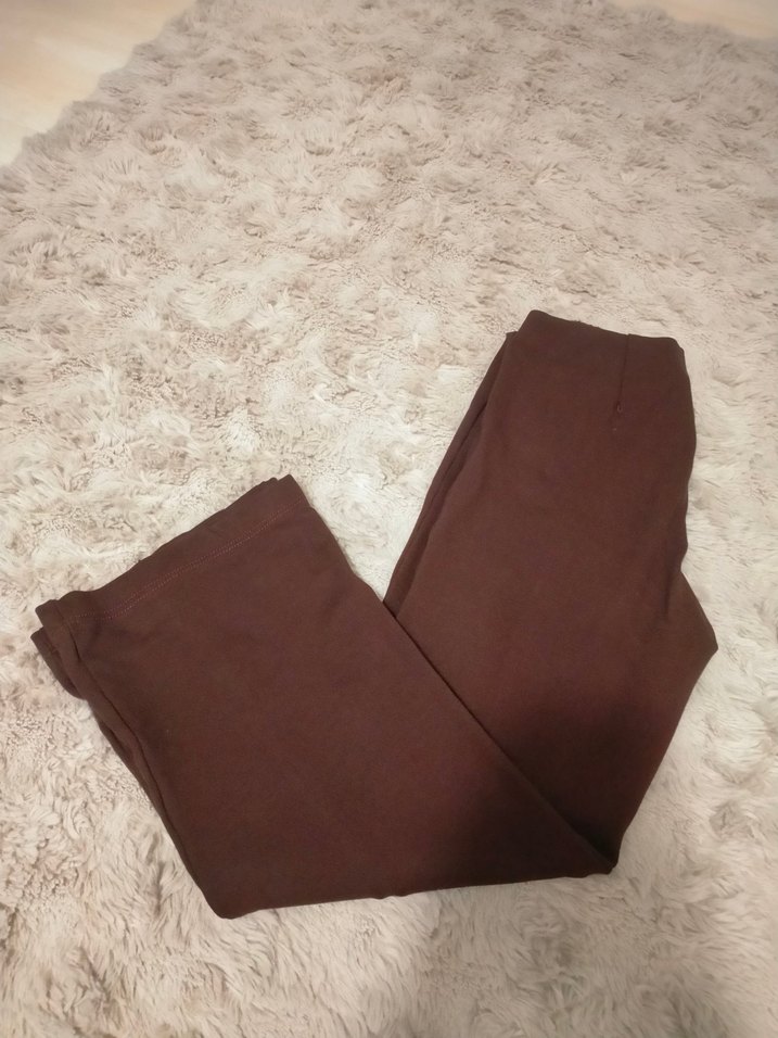 Kadın Kahverengi Rahat Kesim Midi Pantolon - Görsel 3