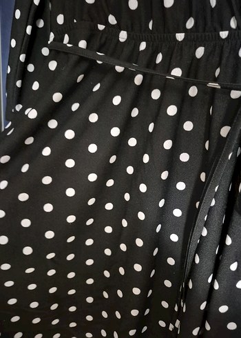 Siyah Puantiyeli Midi Elbise - Görsel 5