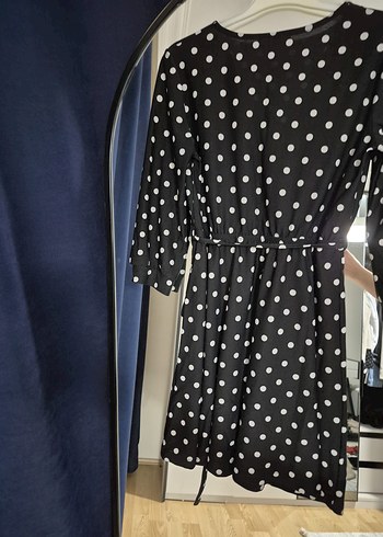 Siyah Puantiyeli Midi Elbise - Görsel 2