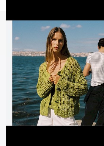 Yeşil Örgü Kadın Hırka zara - Görsel 6