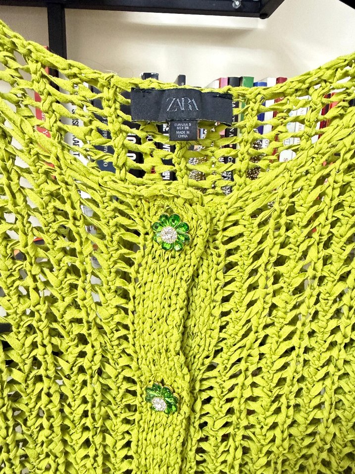 Yeşil Örgü Kadın Hırka zara - Görsel 4
