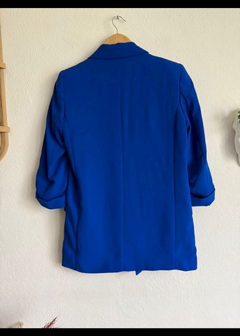 Düğmeli Mavi Kadın Blazer Ceket - Görsel 2