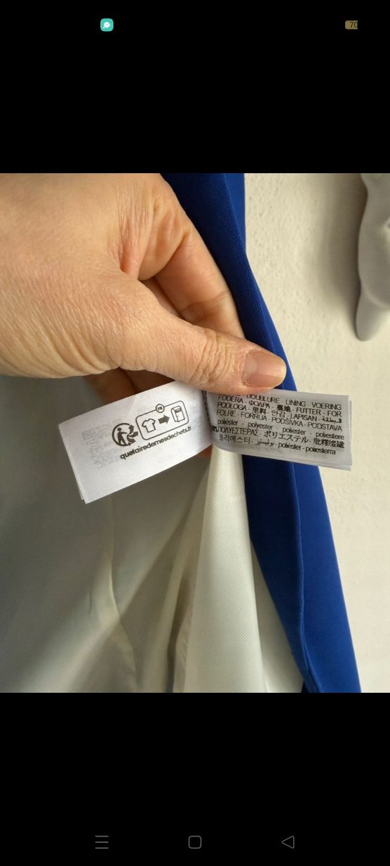 Düğmeli Mavi Kadın Blazer Ceket - Görsel 3