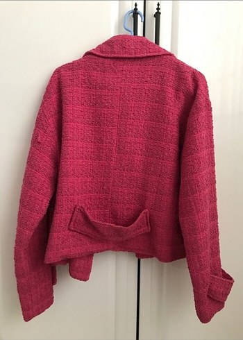 Zara Zara Düğmeli Kısa Pembe Kadın Kaban
