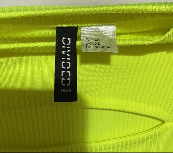 H&M H&M divided sarı yakası dekolteli üst