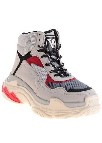 Gri Yılan Desenli Dolgu Topuklu Spor Ayakkabı - Görsel 8