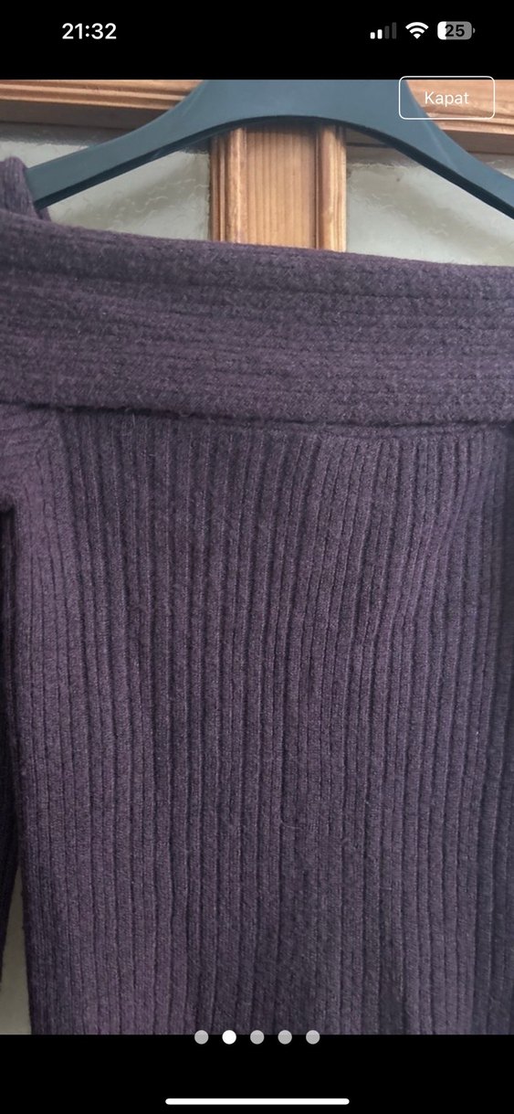 Mor Triko Boğazlı Kadın Kazak - Görsel 3