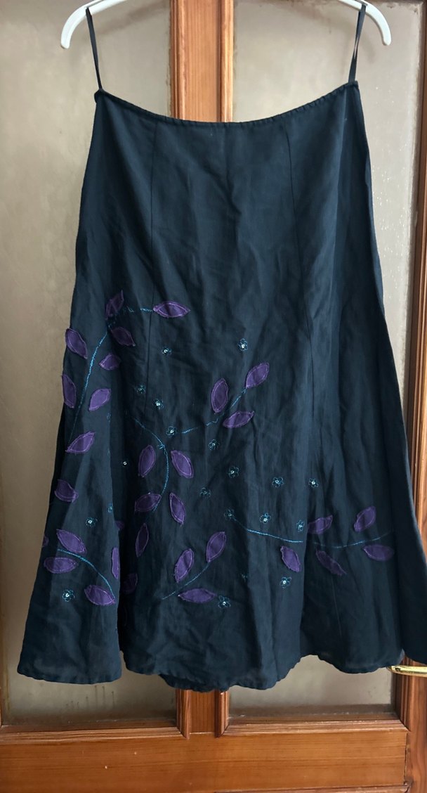 Bohem Mor Nakışlı Midi Etek - Görsel 3