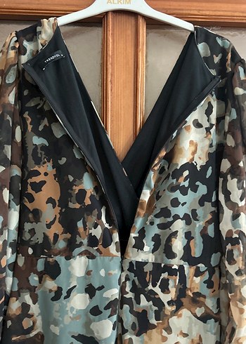 Uzun Kollu V Yaka Bohem Salaş Elbise - Görsel 6