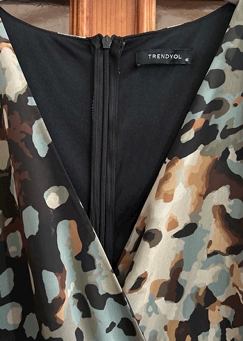 Uzun Kollu V Yaka Bohem Salaş Elbise - Görsel 2