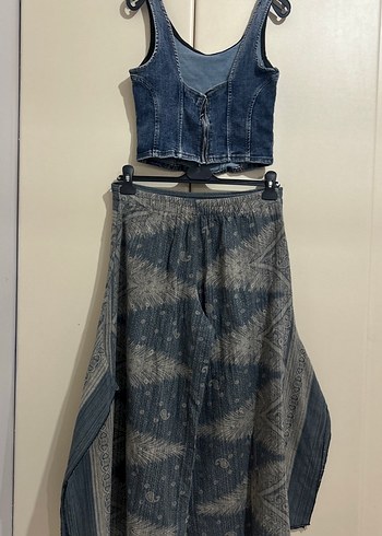 Bohem Uzun Kadın Etek - Bağlama Desenli - Görsel 3