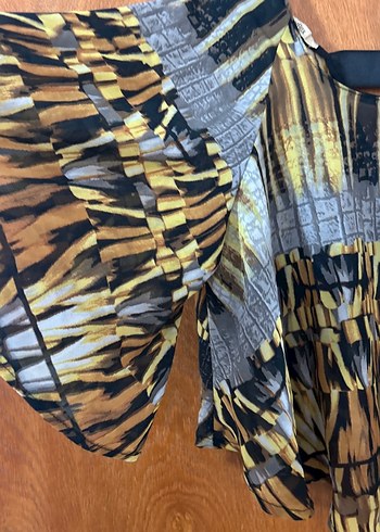 Kadın Kahverengi Bohem Pilili Bluz - Görsel 2