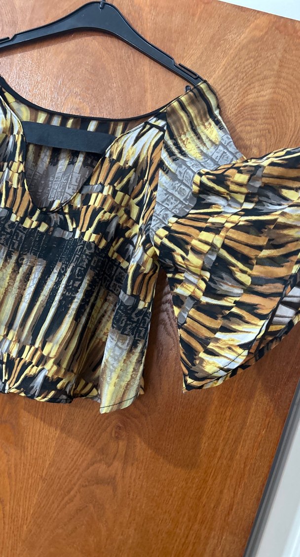 Kadın Kahverengi Bohem Pilili Bluz - Görsel 5