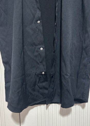 Siyah Keten Kısa Kollu Erkek Gömlek - Görsel 3