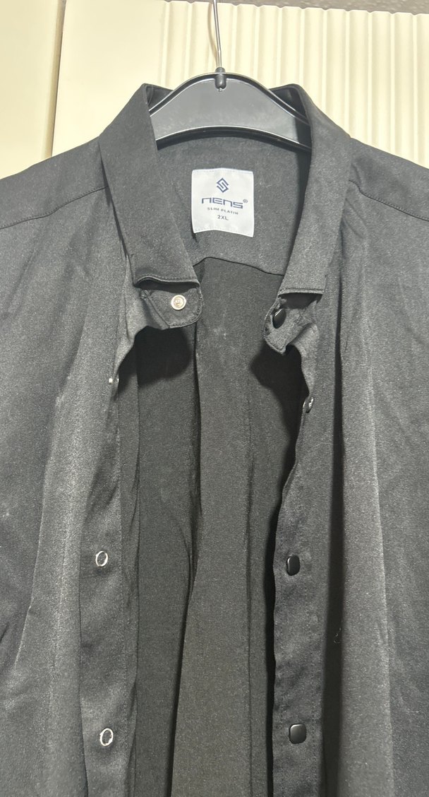 Siyah Keten Kısa Kollu Erkek Gömlek - Görsel 2