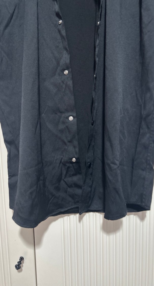 Siyah Keten Kısa Kollu Erkek Gömlek - Görsel 3