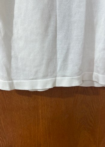 Düğmeli Beyaz Kadın Keten Hırka - Görsel 7