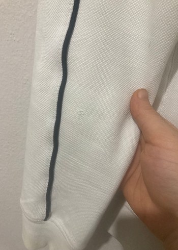 Erkek Beyaz Fermuarlı Yüksek Yakalı Sweatshirt - Görsel 2