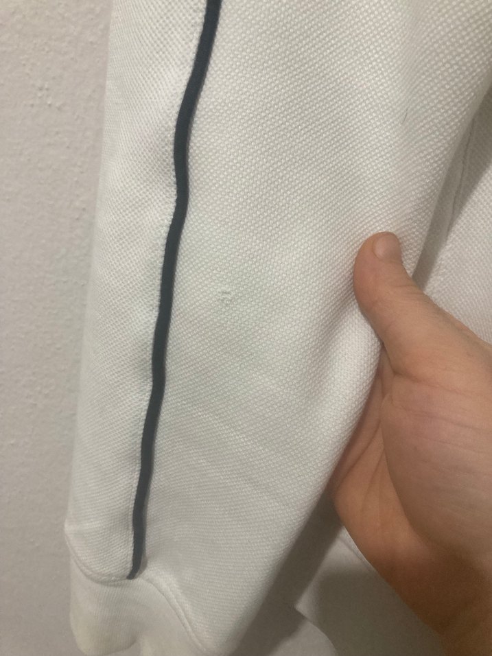 Erkek Beyaz Fermuarlı Yüksek Yakalı Sweatshirt - Görsel 2