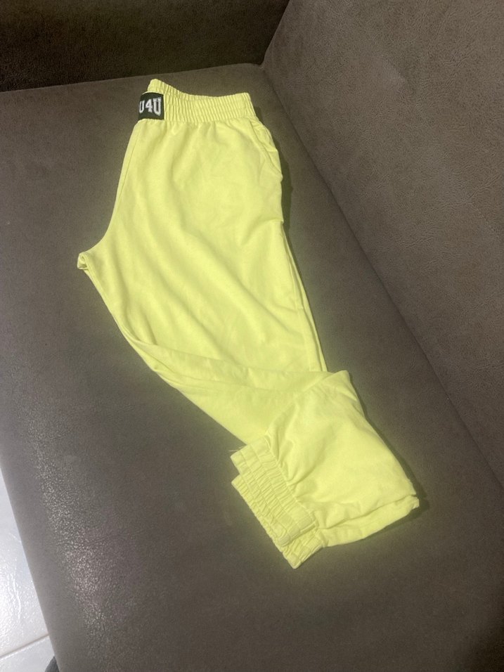 Sarı Rahat Kesim Kadın Eşofman Altı - Görsel 2