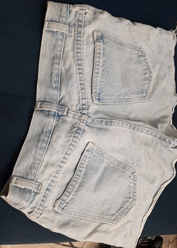 Gri Kadın Denim Mini Şort - Görsel 3