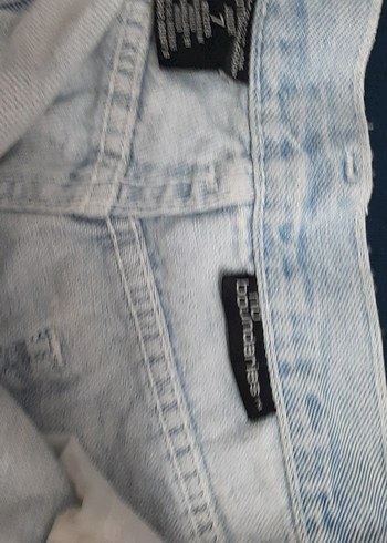 Gri Kadın Denim Mini Şort - Görsel 2