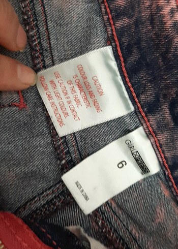 Kadın Pembe  Mini Batik Denim Şort - Görsel 2